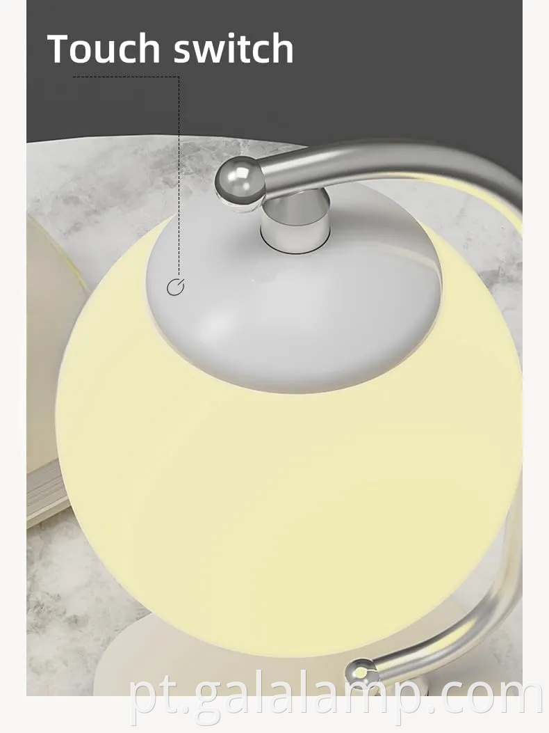 Lâmpada de mesa de LED regulável com carregamento sem fio para o quarto